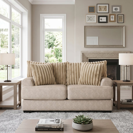 PERSEFONE Light Brown Chenille 72" x 39" Height Loveseat