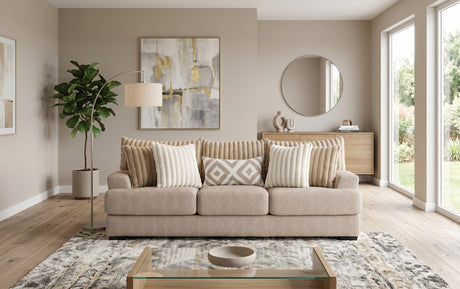 PERSEFONE Light Brown Chenille 98" Wide x 39" Height Sofa