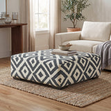 PERSEFONE Dark Gray Chenille 41" x 41" Ottoman