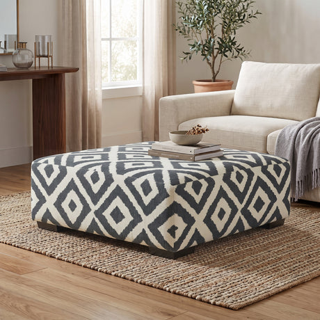 PERSEFONE Dark Gray Chenille 41" x 41" Ottoman