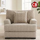 PERSEFONE Light Brown Chenille 48" Wide x 39" Height Chair