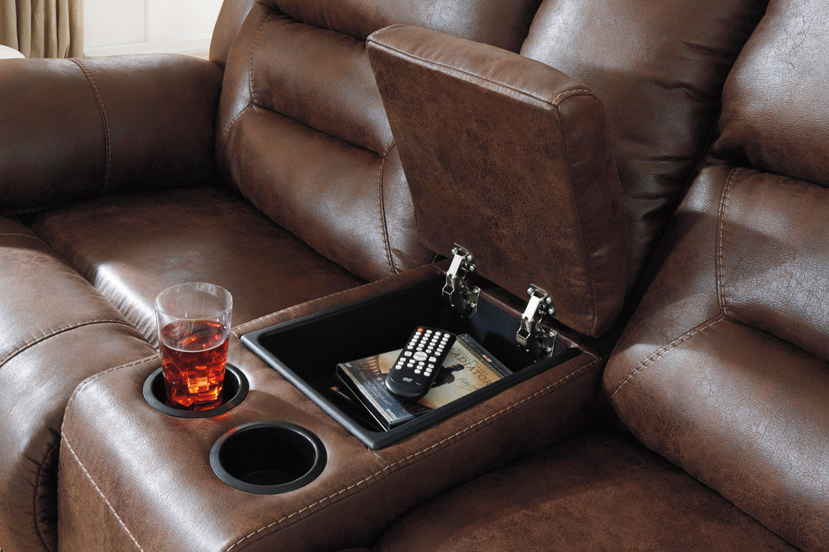 PERSES Coffee Reclining Sofa & Loveseat