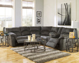 PETERSON Gray 100" Wide Reclining Sectional