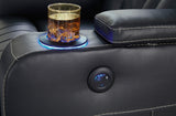 PHANTOM Black 83" Wide Power Reclining Sofa with LED Lighting
