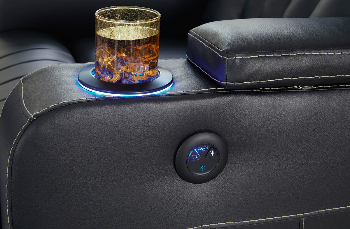 PHANTOM Power Reclining Sofa & Loveseat with LED Lighting