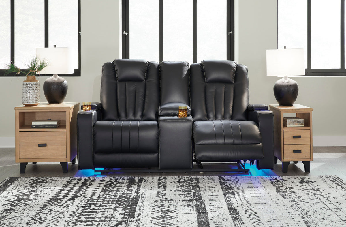 PHANTOM Power Reclining Sofa & Loveseat with LED Lighting
