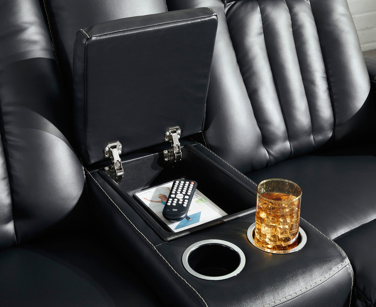 PHANTOM Power Reclining Sofa & Loveseat with LED Lighting