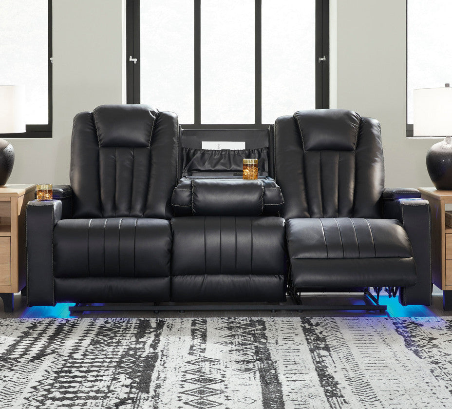 PHANTOM Black 83" Wide Power Reclining Sofa with LED Lighting