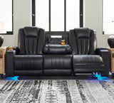 PHANTOM Black 83" Wide Power Reclining Sofa with LED Lighting