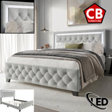 PINEDA Gray 50" Height LED Platform Bed
