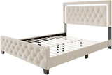 PINEDA Beige 50" Height LED Platform Bed