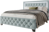 PINEDA Pearl Silver 50" Height LED Platform Bed