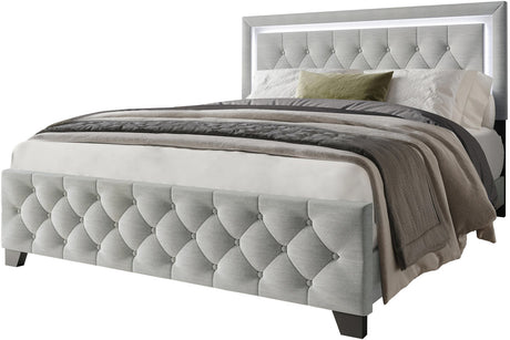 PINEDA Gray 50" Height LED Platform Bed