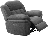 PIREAS Gray Chenille 44" Wide Manual Reclining Chair