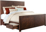 CARRIZO Rustic Cherry Storage Platform Bedroom Set