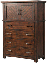 CARRIZO Rustic Cherry Storage Platform Bedroom Set