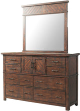 CARRIZO Rustic Cherry Storage Platform Bedroom Set