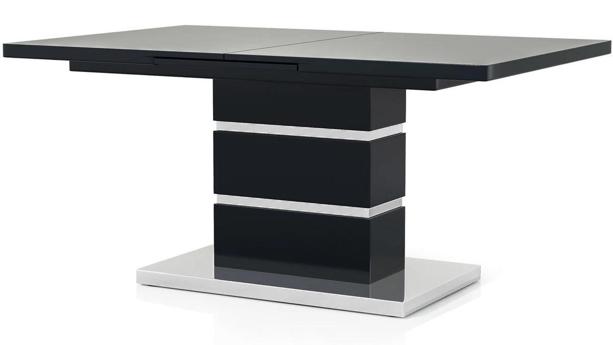 PLEXTON Glossy Black 7 Piece Dining Set