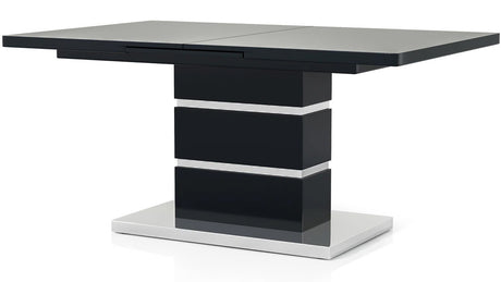 PLEXTON Glossy Black 7 Piece Dining Set