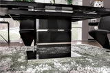 PLEXTON Glossy Black 7 Piece Dining Set