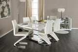 PLEXTON Glossy White 7 Piece Dining Set