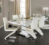 PLEXTON Glossy White 7 Piece Dining Set