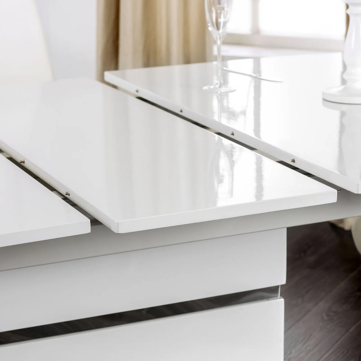PLEXTON Glossy White 7 Piece Dining Set