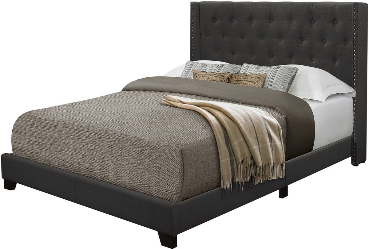POLINA Dark Gray 50" Tall Tufted Bed