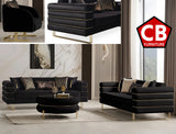 PORTOFINO Black Luxury Livingroom Set