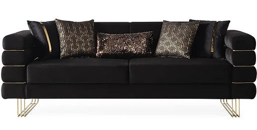 PORTOFINO Black Luxury Livingroom Set