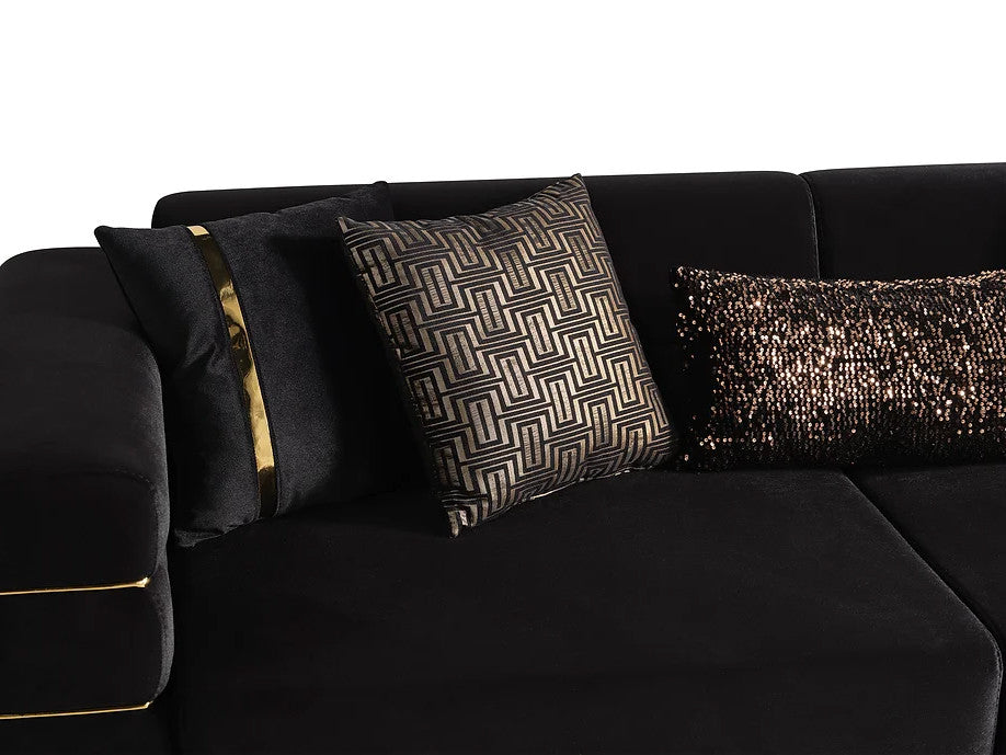 PORTOFINO Black Luxury Livingroom Set
