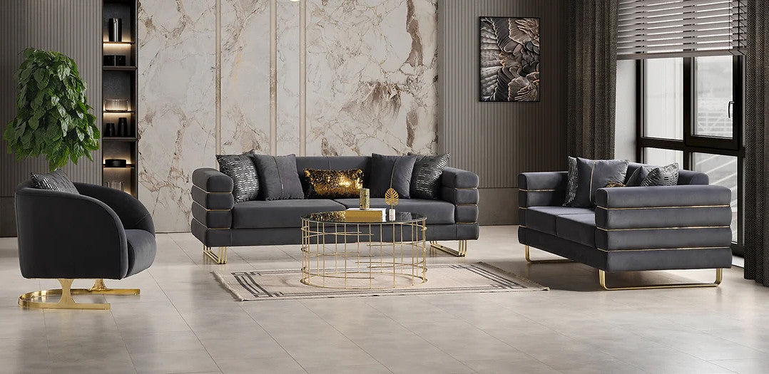 PORTOFINO Gray Luxury Livingroom Set