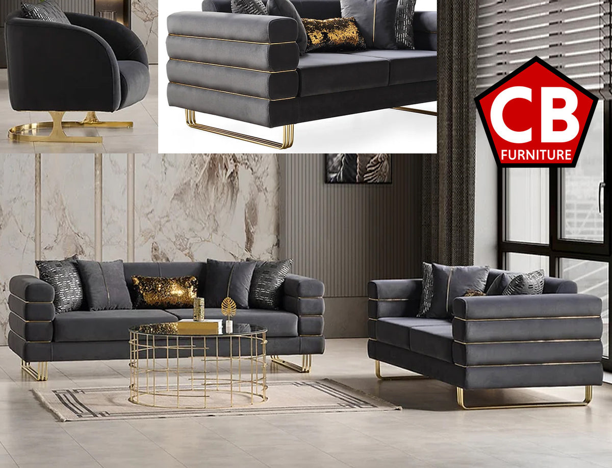 PORTOFINO Gray Luxury Livingroom Set
