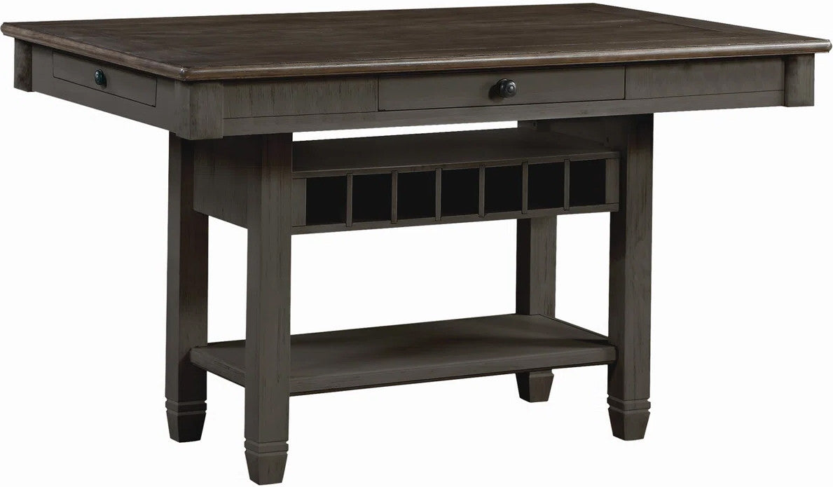PORTSVILLE Black 60" Wide x 40" Depth Counter Height Table