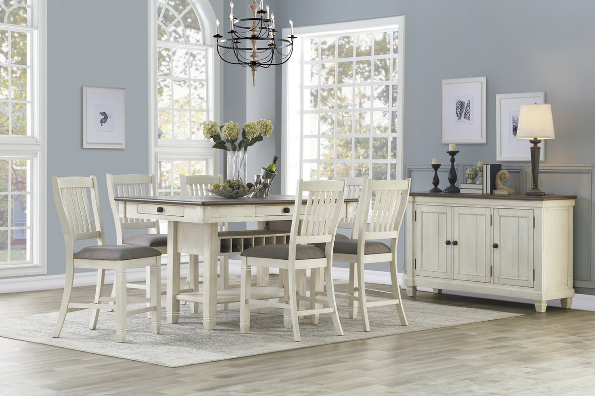 PORTSVILLE White 7 Piece Counter Set
