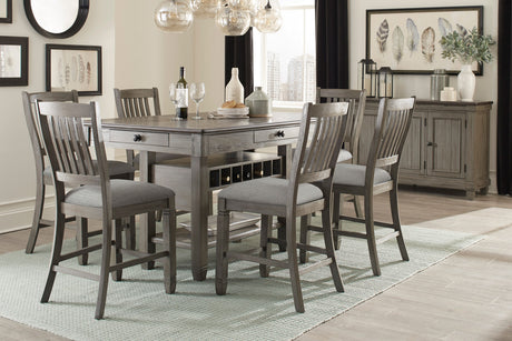 PORTSVILLE Gray 7 Piece Counter Set