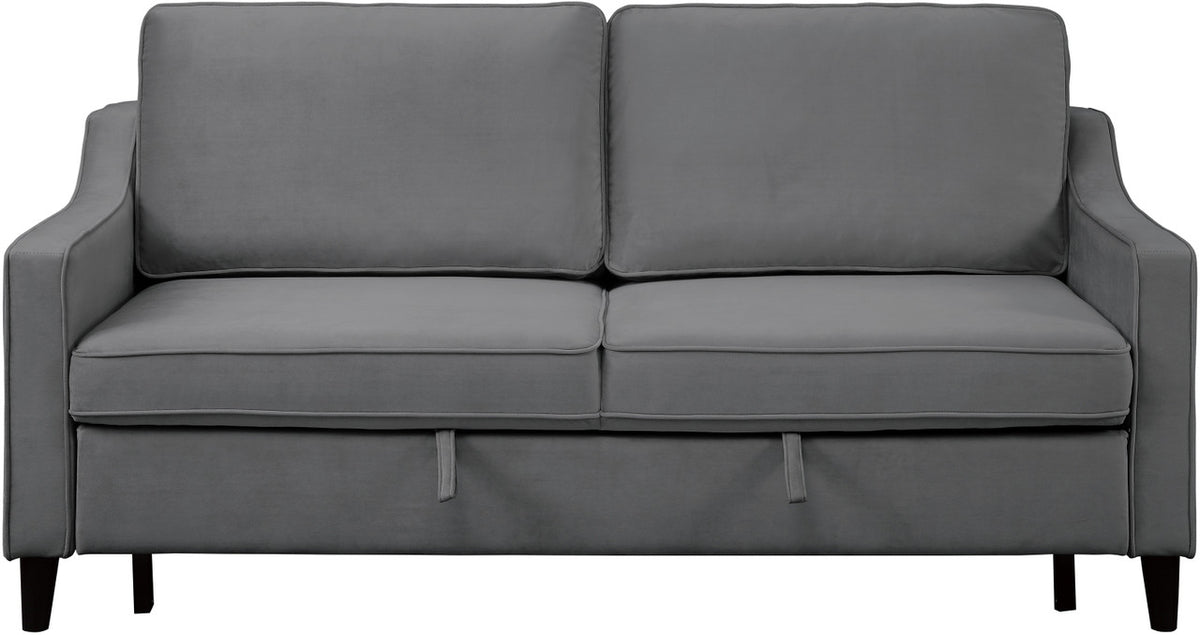 PRAISER Gray Velvet 72" Wide Sofa Sleeper