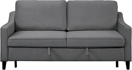 PRAISER Gray Velvet 72" Wide Sofa Sleeper