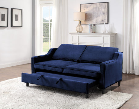 PRAISER Blue Velvet 72" Wide Sofa Sleeper