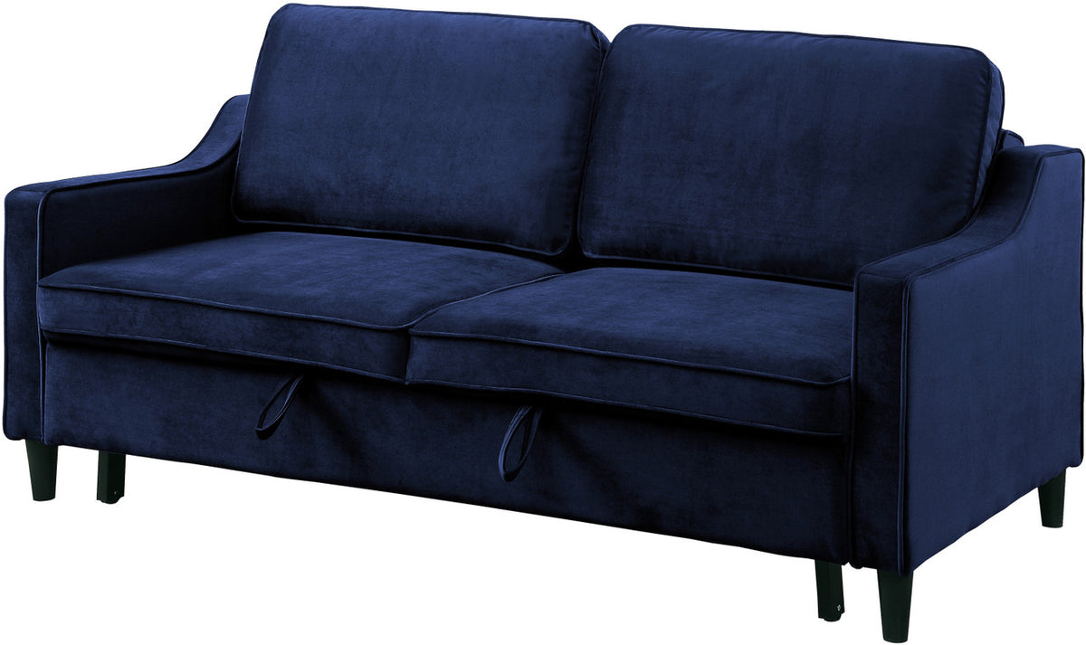 PRAISER Blue Velvet 72" Wide Sofa Sleeper