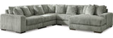 PREZZA Gray 133" Wide Modular Sectional