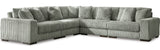 PREZZA Gray 133" Wide Modular Sectional without Chaise