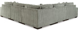 PREZZA Gray 133" Wide Modular Sectional without Chaise