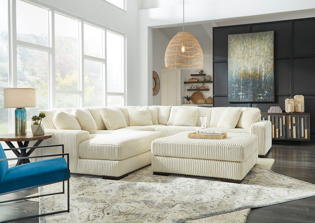 PREZZA Ivory 133" Wide Modular Sectional