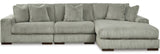 PREZZA Gray 139" Wide Modular Sectional