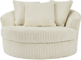 PREZZA Ivory 58" Wide Oversized Swivel Chair