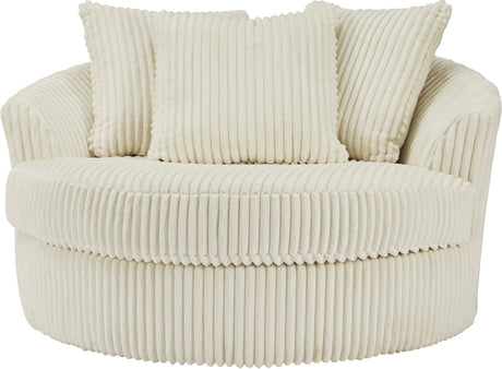 PREZZA Ivory 58" Wide Oversized Swivel Chair