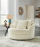 PREZZA Ivory 58" Wide Oversized Swivel Chair