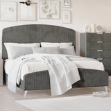 PRINCETON Gray Corduroy Velvet Bedroom Set
