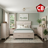 PRISTINA Greige 64" Height Lighted Storage Bed with LED's